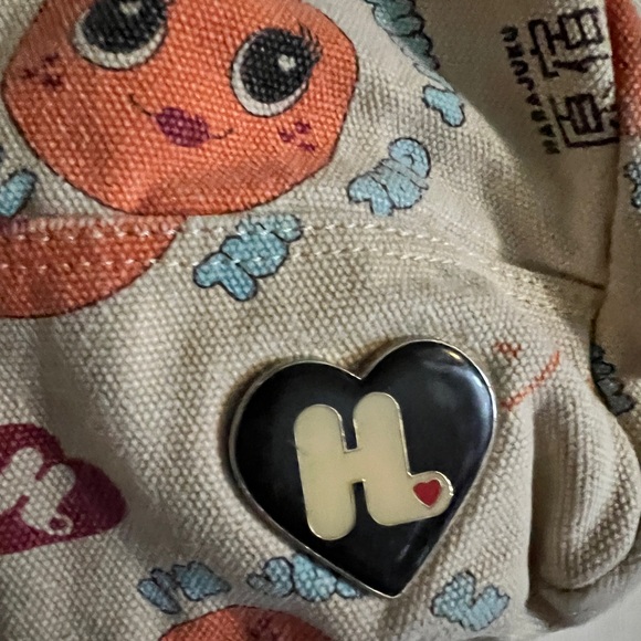 Harajuku Lovers  Beige Tote Bag with Cartoon Print - Picture 4 of 8